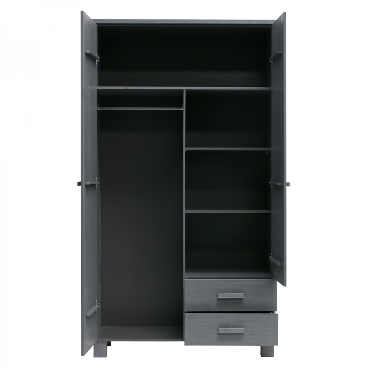 Dennis Solid Pine Wardrobe with 2 Drawers from Accessories for the Home