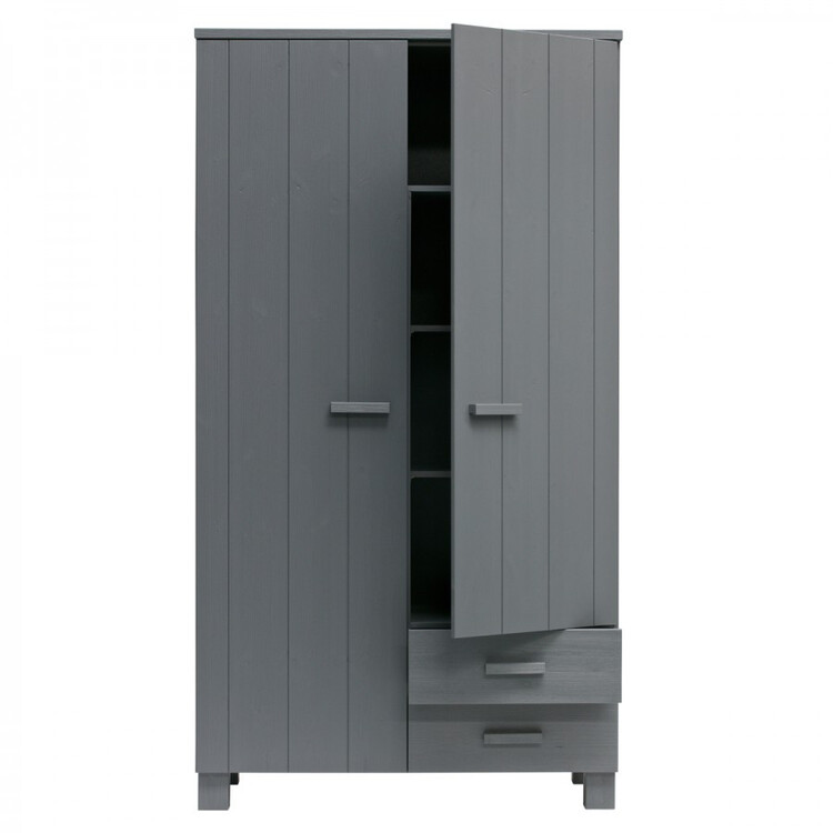 Dennis Solid Pine Wardrobe with 2 Drawers from Accessories for the Home