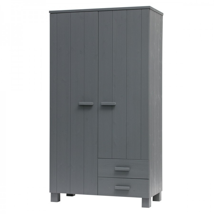 Dennis Solid Pine Wardrobe with 2 Drawers from Accessories for the Home