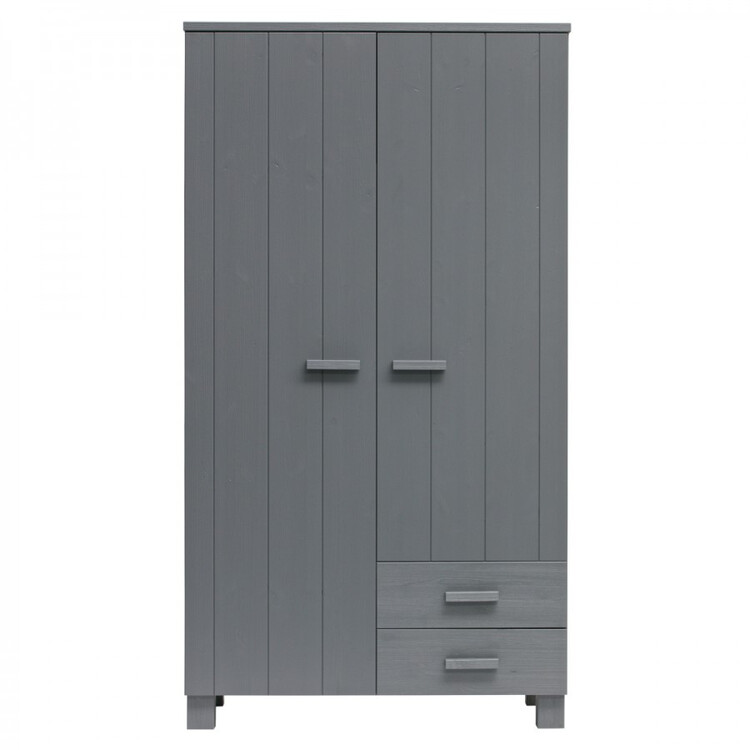 Dennis Solid Pine Wardrobe with 2 Drawers from Accessories for the Home