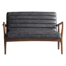 Dayton Ebony Leather 2 Seat Sofa from Accessories for the Home