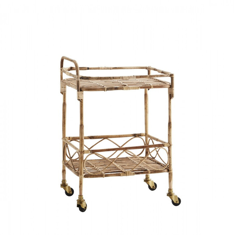 Madam Stoltz Rectangular Bamboo Drinks Trolley from Accessories for the Home Madam Stoltz Rectangular Bamboo Drinks Trolley from Accessories for the Home