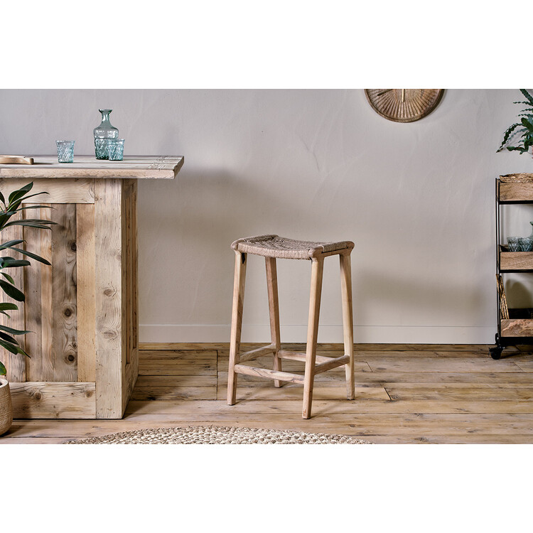 Vinay Woven Jute & Acacia Wood Counter Stool from Accessories for the Home Vinay Woven Jute & Acacia Wood Counter Stool from Accessories for the Home