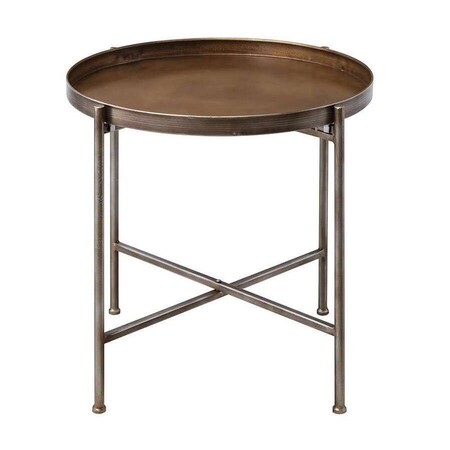 Lennox Brass Finish Folding Side Table from Accessories for the Home