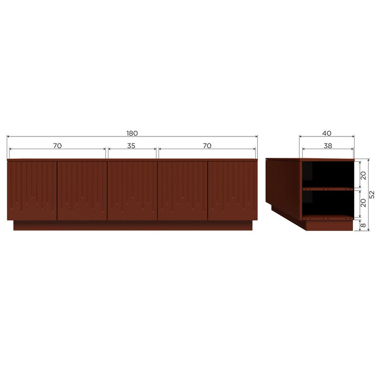 Pencil TV Cabinet in Merlot Gloss from Accessories for the Home