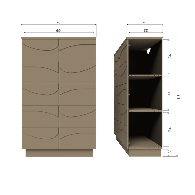 WOOOD Teo 2 Door Storage Cabinet in Mud from Accessories for the Home WOOOD Teo 2 Door Storage Cabinet in Mud from Accessories for the Home
