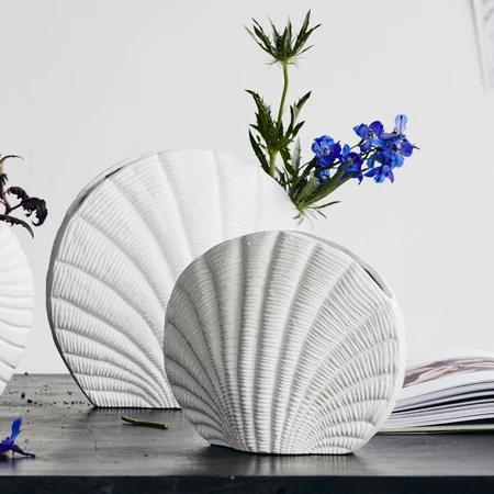 Nordal KAPITI White Shell Vase from Accessories for the Home