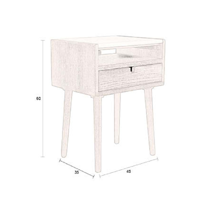Dutchbone Arda Walnut Bedstand/Side Table from Accessories for the Home