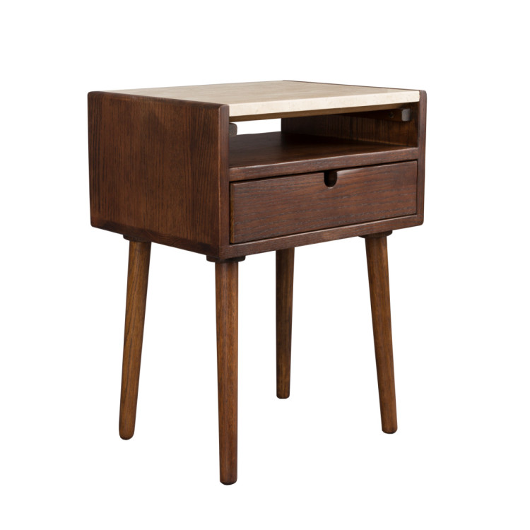 Dutchbone Arda Walnut Bedstand/Side Table from Accessories for the Home