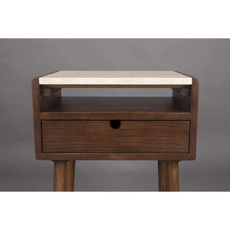 Dutchbone Arda Walnut Bedstand/Side Table from Accessories for the Home