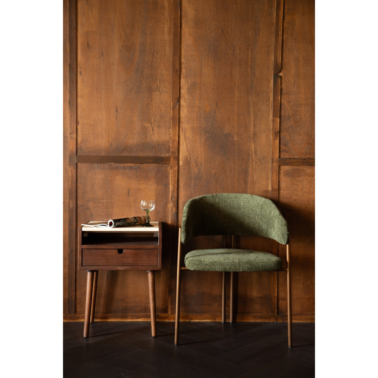 Dutchbone Arda Walnut Bedstand/Side Table from Accessories for the Home