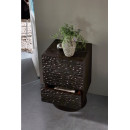 Crumble Carved Mango Wood Side Table with Drawers from Accessories for the Home