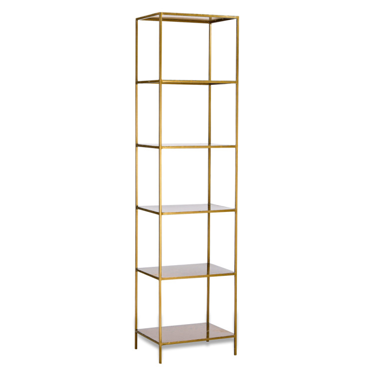 Mahi Antique Brass Slim Shelving Unit from Accessories for the Home Mahi Antique Brass Slim Shelving Unit from Accessories for the Home