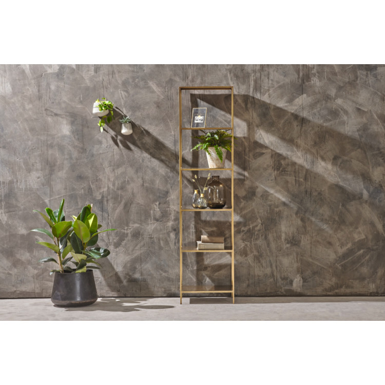 Mahi Antique Brass Slim Shelving Unit from Accessories for the Home Mahi Antique Brass Slim Shelving Unit from Accessories for the Home