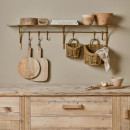 Basti Iron Storage Shelf in Antique Brass from Accessories for the Home