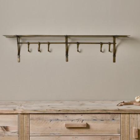 Basti Iron Storage Shelf in Antique Brass from Accessories for the Home 2