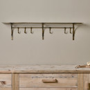 Basti Iron Storage Shelf in Antique Brass from Accessories for the Home