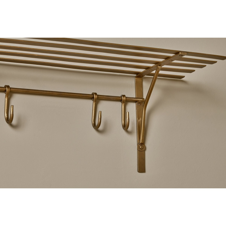 Basti Iron Storage Shelf in Antique Brass from Accessories for the Home Basti Iron Storage Shelf in Antique Brass from Accessories for the Home