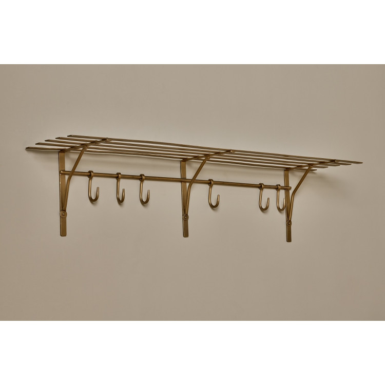Basti Iron Storage Shelf in Antique Brass Accessories for the Home