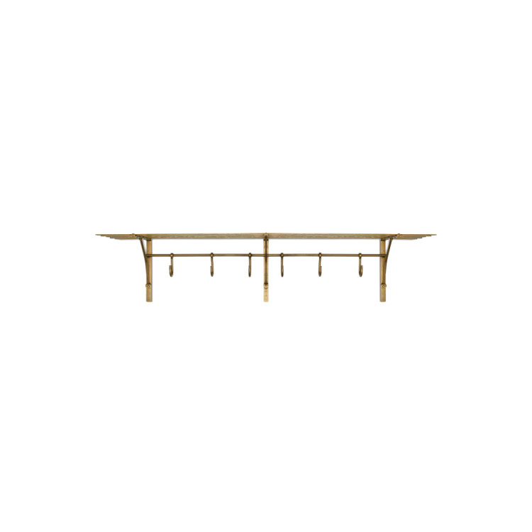 Basti Iron Storage Shelf in Antique Brass from Accessories for the Home Basti Iron Storage Shelf in Antique Brass from Accessories for the Home