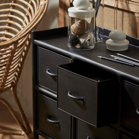Nordal Portland 8-Drawer Black Iron Console from Accessories for the Home 2