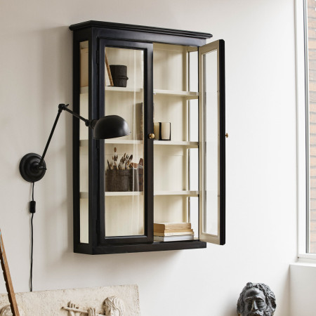 Nordal Classic Black Wood Wall Cabinet from Accessories for the Home