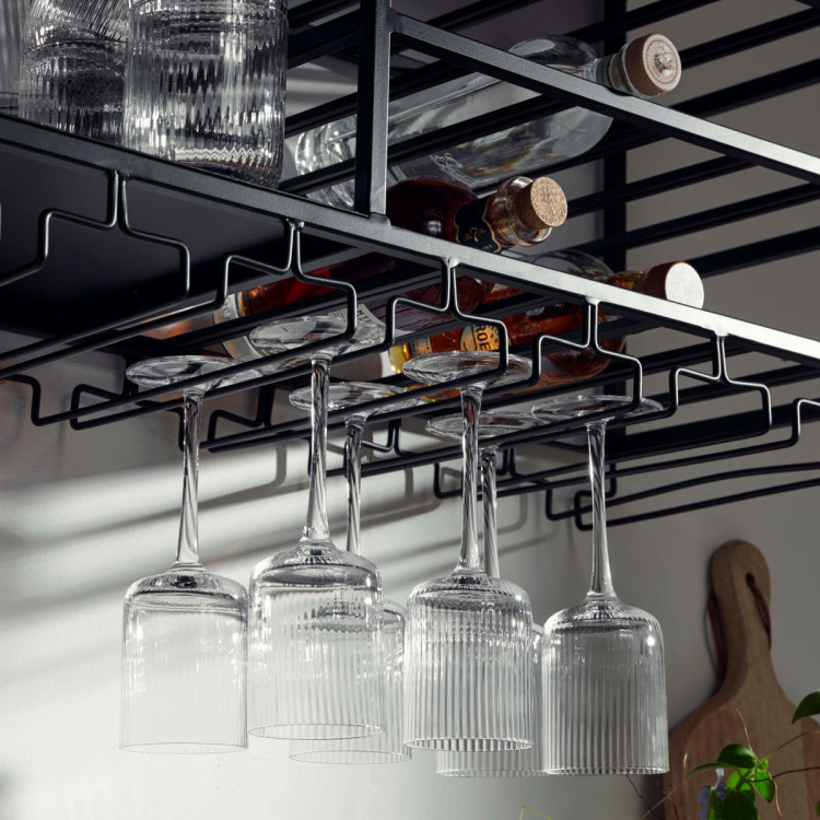 Nordal Loft Iron Hanging Shelf and Wine Rack from Accessories for the Home Nordal Loft Iron Hanging Shelf and Wine Rack from Accessories for the Home