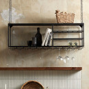 Nordal Loft Iron Hanging Shelf and Wine Rack from Accessories for the Home