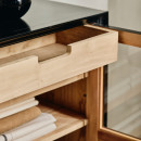 Nordal Viva Black Wood Sideboard with Glass Doors from Accessories for the Home