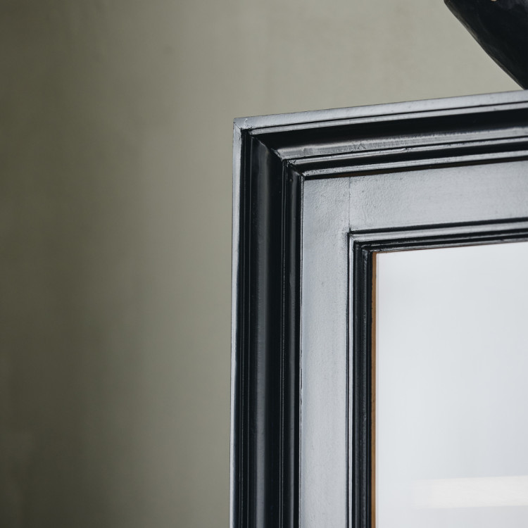 Nordal Viva Black Wood Slim Cabinet with Glass Door from Accessories for the Home Nordal Viva Black Wood Slim Cabinet with Glass Door from Accessories for the Home