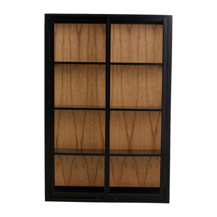Nordal Bei Black Wall Cabinet with Sliding Doors from Accessories for the Home Nordal Bei Black Wall Cabinet with Sliding Doors from Accessories for the Home