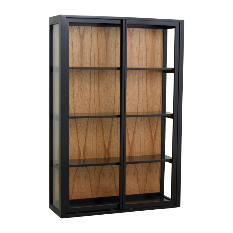 Nordal Bei Black Wall Cabinet with Sliding Doors from Accessories for the Home Nordal Bei Black Wall Cabinet with Sliding Doors from Accessories for the Home