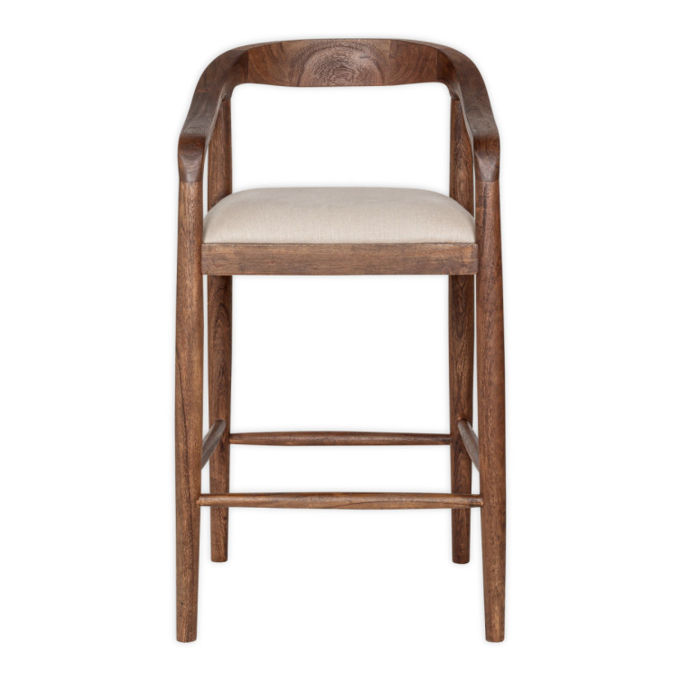 Anbu Acacia Upholstered Counter Chair- Washed Walnut from Accessories for the Home