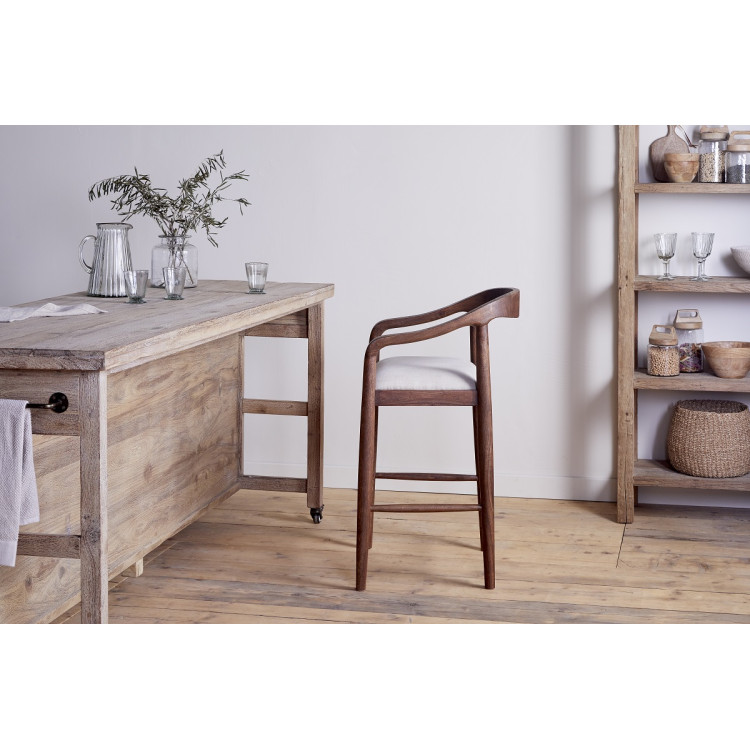 Anbu Acacia Upholstered Counter Chair- Washed Walnut from Accessories for the Home