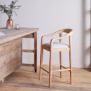Anbu Mango Wood Upholstered Counter Chair- Natural from Accessories for the Home