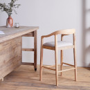 Anbu Mango Wood Upholstered Counter Chair- Natural from Accessories for the Home