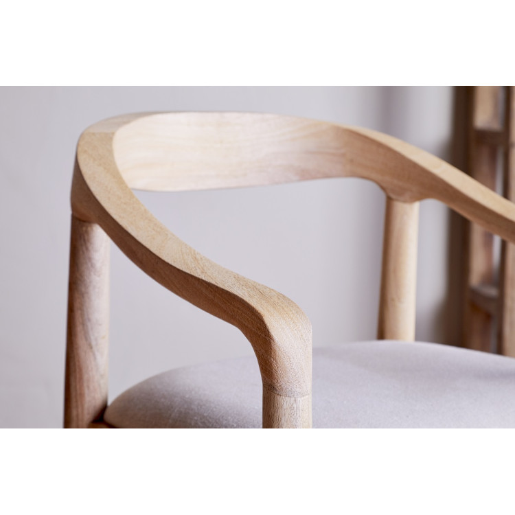 Anbu Mango Wood Upholstered Counter Chair- Natural from Accessories for the Home