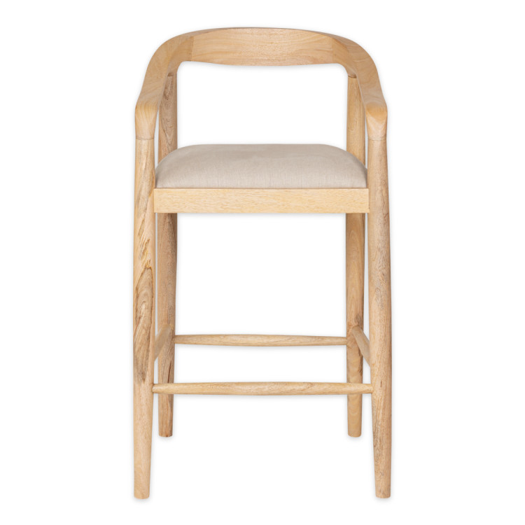 Anbu Mango Wood Upholstered Counter Chair- Natural from Accessories for the Home