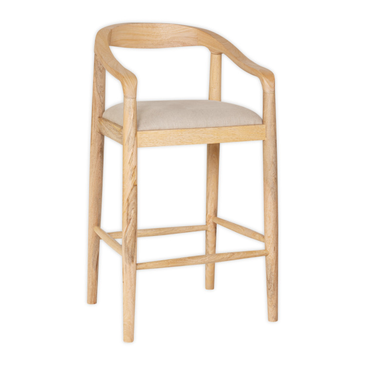 Anbu Mango Wood Upholstered Counter Chair- Natural from Accessories for the Home