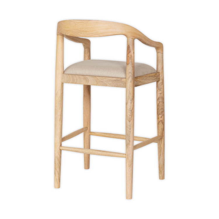 Anbu Mango Wood Upholstered Counter Chair- Natural from Accessories for the Home