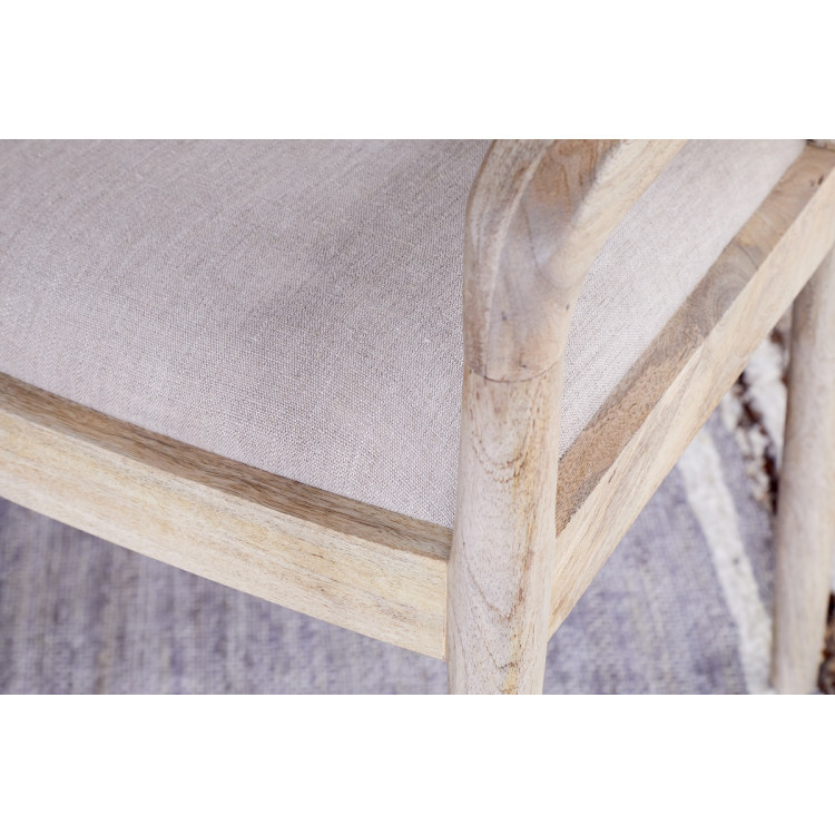 Seat details of Anbu Mango Wood Upholstered Dining Chair- Natural from Accessories for the Home