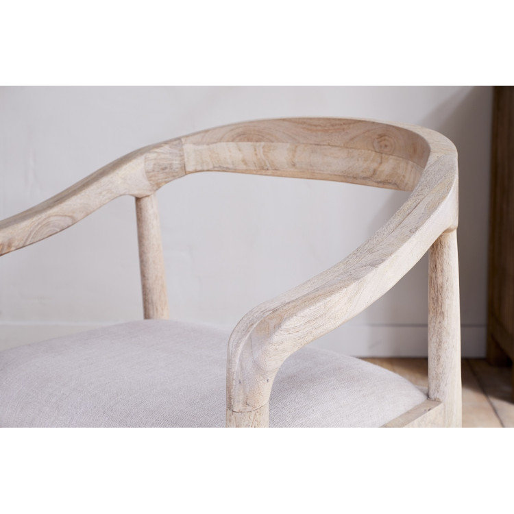 Anbu Mango Wood Upholstered Dining Chair- Natural from Accessories for the Home