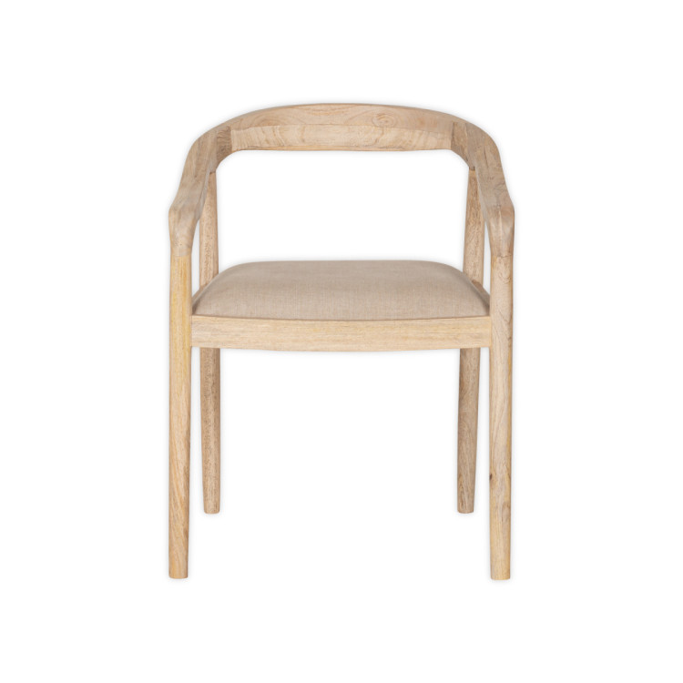 Anbu Mango Wood Upholstered Dining Chair- Natural from Accessories for the Home