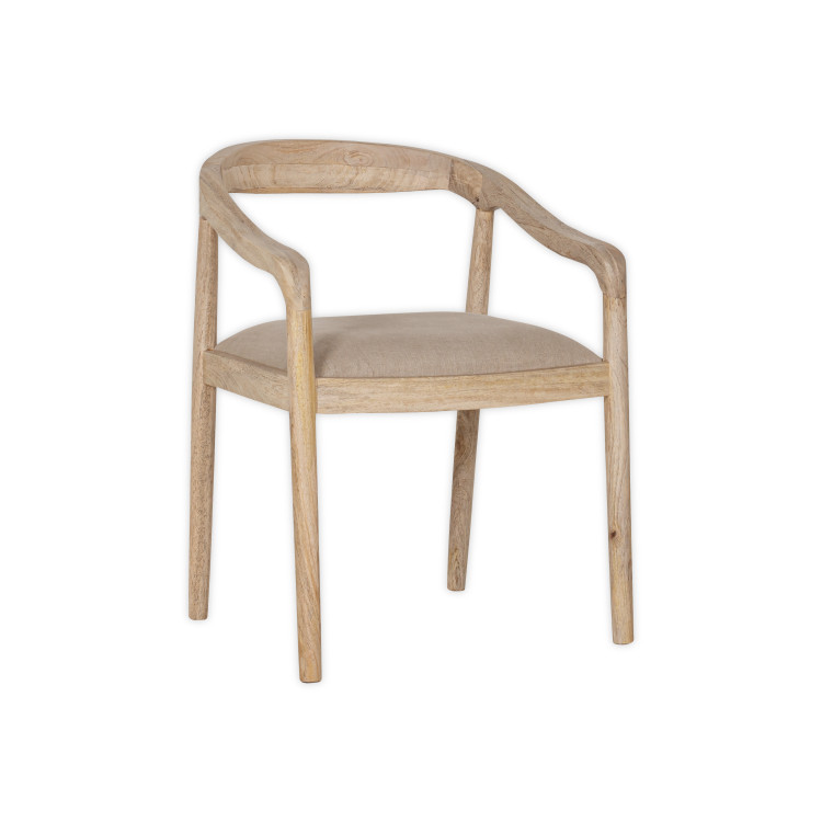 Anbu Mango Wood Upholstered Dining Chair- Natural from Accessories for the Home
