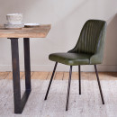 Harsha Rich Green Leather Dining Chair from Accessories for the Home