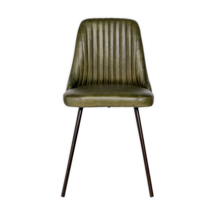 Harsha Rich Green Leather Dining Chair from Accessories for the Home Harsha Rich Green Leather Dining Chair from Accessories for the Home