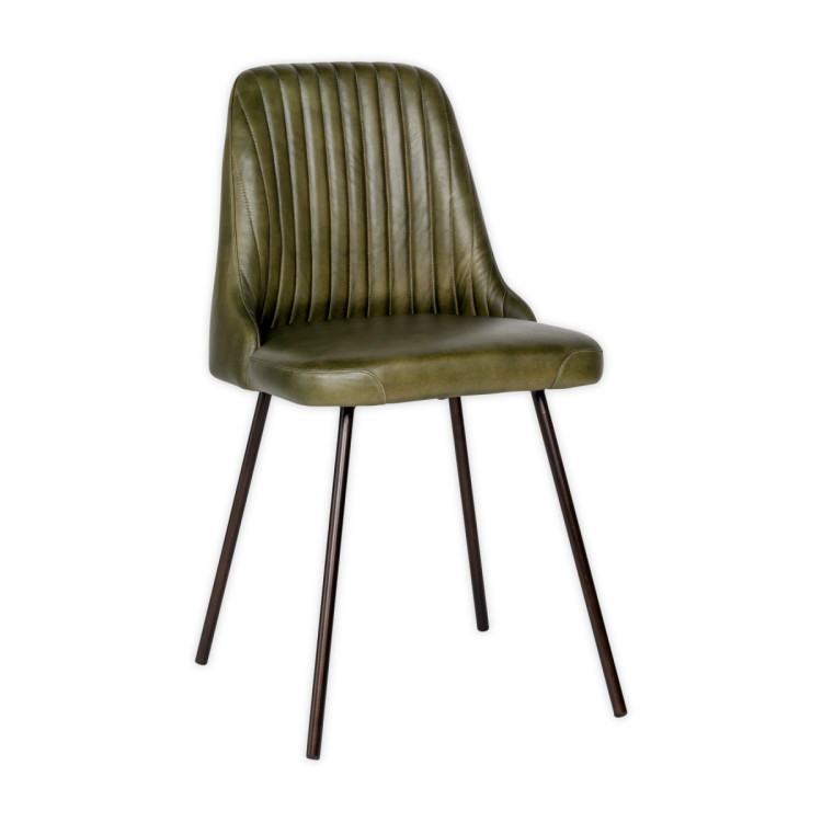 Harsha Rich Green Leather Dining Chair from Accessories for the Home Harsha Rich Green Leather Dining Chair from Accessories for the Home