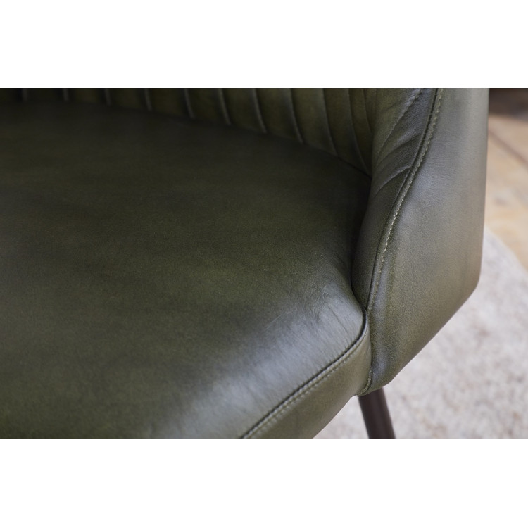 Harsha Rich Green Leather Dining Chair from Accessories for the Home Harsha Rich Green Leather Dining Chair from Accessories for the Home