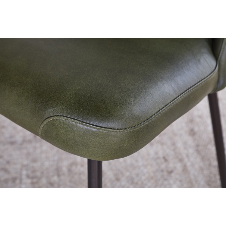 Harsha Rich Green Leather Dining Chair from Accessories for the Home Harsha Rich Green Leather Dining Chair from Accessories for the Home
