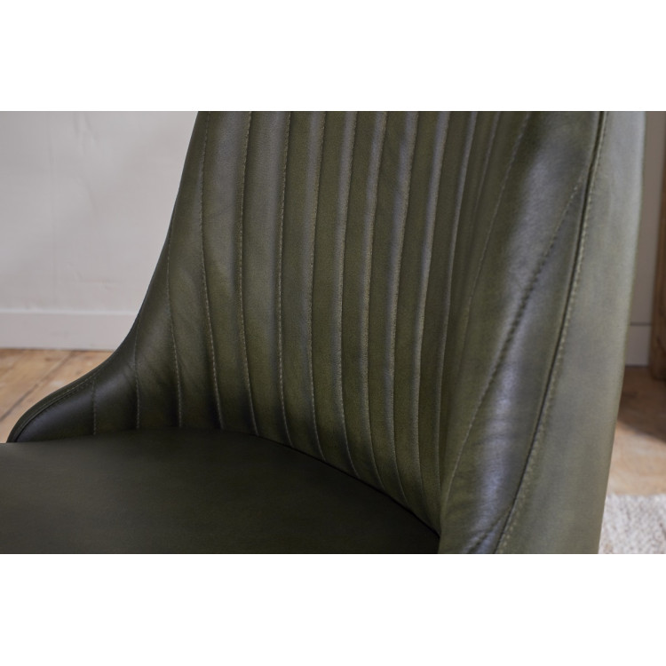 Harsha Rich Green Leather Dining Chair from Accessories for the Home Harsha Rich Green Leather Dining Chair from Accessories for the Home